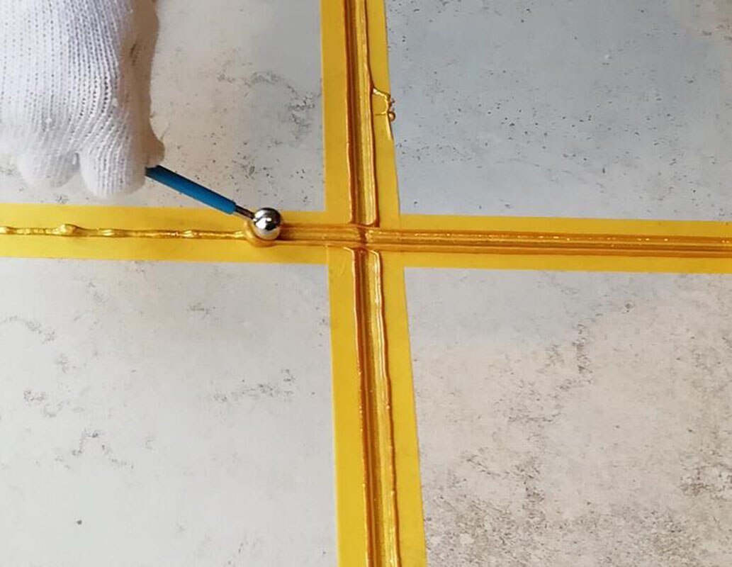 4pcs Double Steel Pressed Ball Tile Grout Repairing Stick Ceramic Floor Grout Glue Gap Scraping Construction Tools