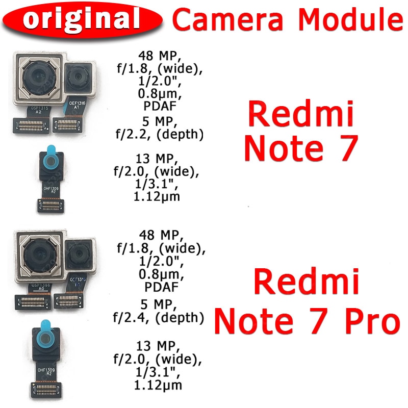Original y cámara trasera para Xiaomi Redmi Nota 7 Pro principal cámara módulo Flex Cable de reemplazo de espaã a