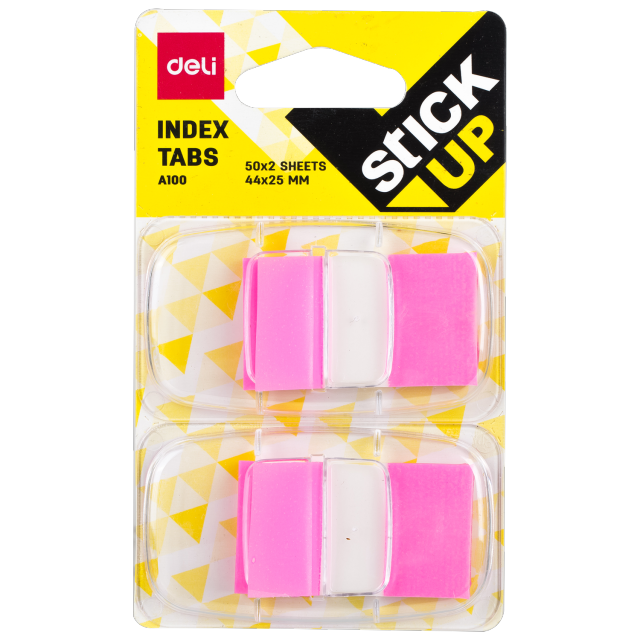 DELI Plastic Index Tabs 100stickers/Card Stationery Sticker Sign Here Planner Stickers Notepads Office School Supplies: Pink
