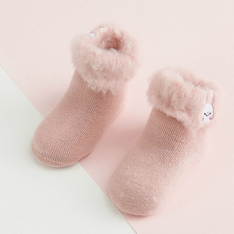 Winter Dikke Warme Badstof Leuke Sokken Cartoon Dieren Sokken Warmer Baby Baby Meisjes Jongens Sok Peuter Warm sok 0-3Y: Roze / 0-1Y