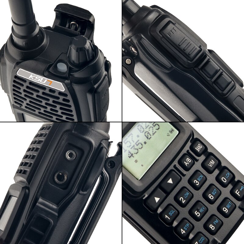 KSUN UV68D prosciutto Due modo Radio Walkie talkie doppio-gruppo musicale Ricetrasmettitore BUXUN X-68D (Nero)