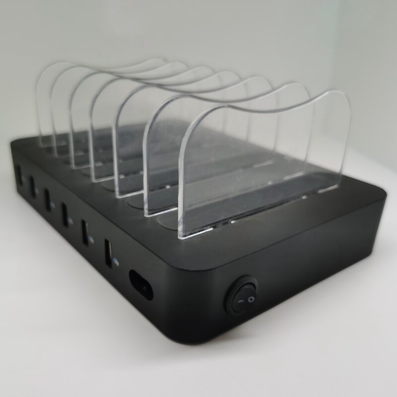 Multifunctioneel en duurzaam 6- poorts usb-desktoplaadstation geschikt voor kantoorgebruik (amerikaanse stekker): Zwart