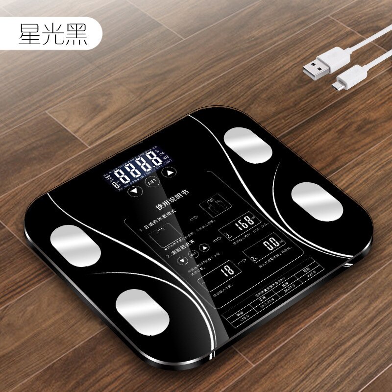 Fat Scale Intelligent Home Body Fat Scale Small Fat Scale Body Fat Scale Weight Scale Balance: Black