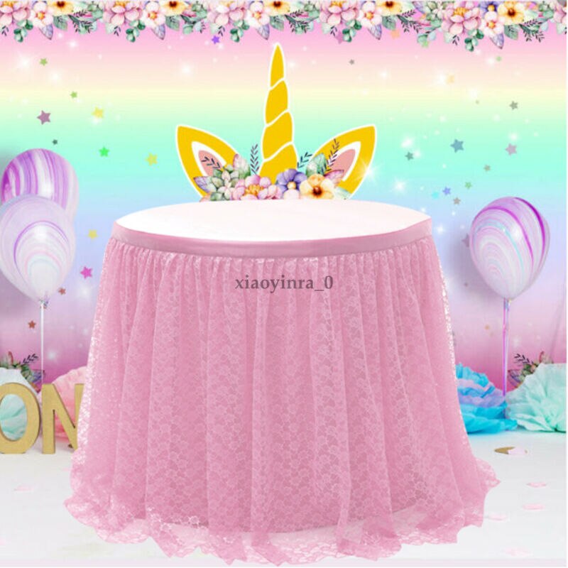 Falda de mesa de tutú de tul para boda, de cumpleaños, decoración festiva para Baby Shower