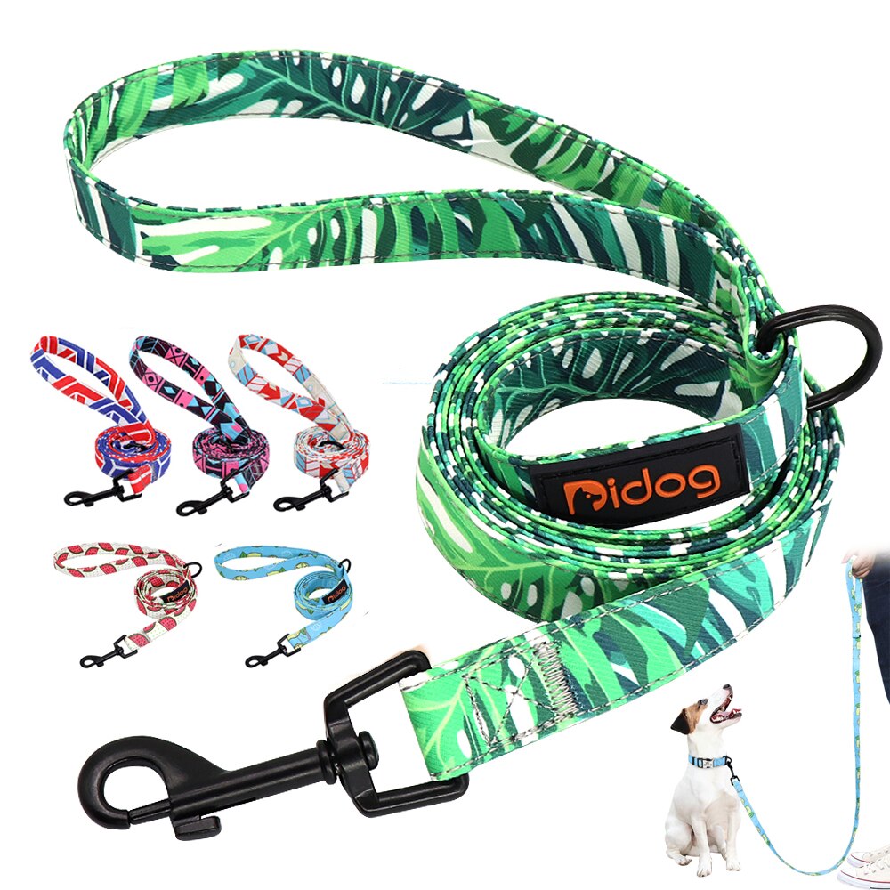 Laisse en Nylon pour chien, 150cm, imprimé coloré, corde de plomb, ceinture pour animaux domestiques, entraînement à la marche, carlin, bouledogue français