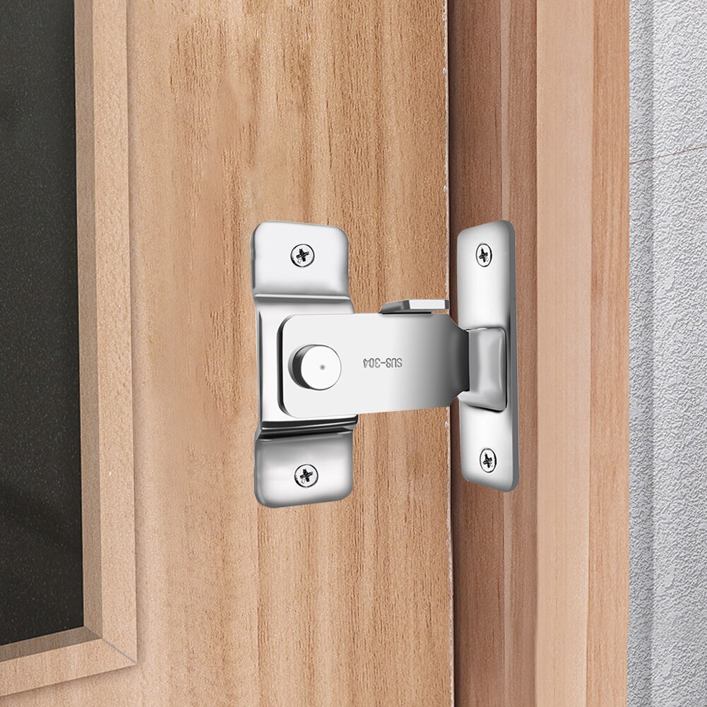 90 Degree Stainless Steel Door Latch Safety Right Angle Sliding Door Lock