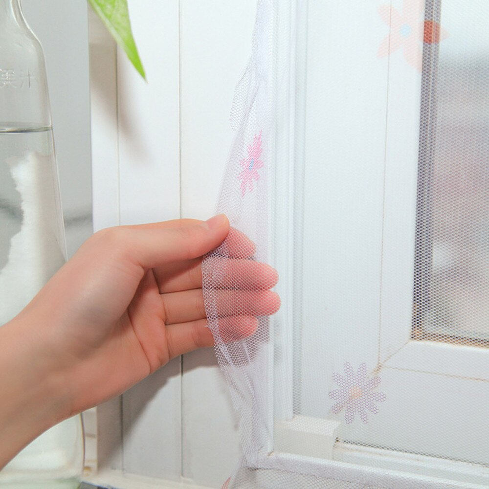 Summer Indoor Insect Fly Screen Curtain Mesh Bug Mosquito Netting Door For Kitchen Window Curtain Adhesive Window Screens