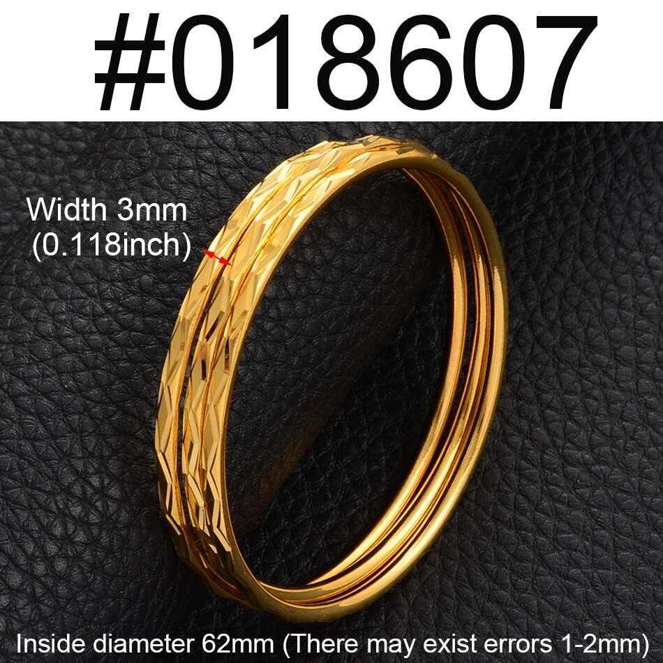 Anniyo (3 teile/los) afrikanisch Armreifen für Frauen Mädchen Dubai Arabisch Runde Kreis BangleBracelet Schmuck Äthiopischen Braut Hochzeit #018307: D