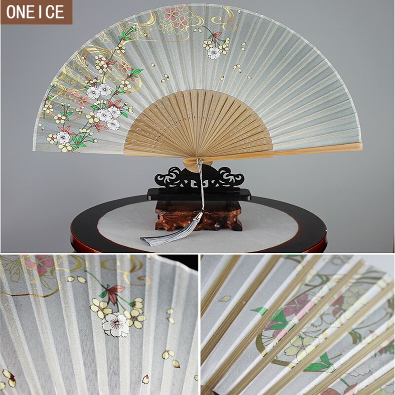 6 inch Chinese hand fan silk printed bamboo fan wedding dance portable mini craft eventail a main folding fan