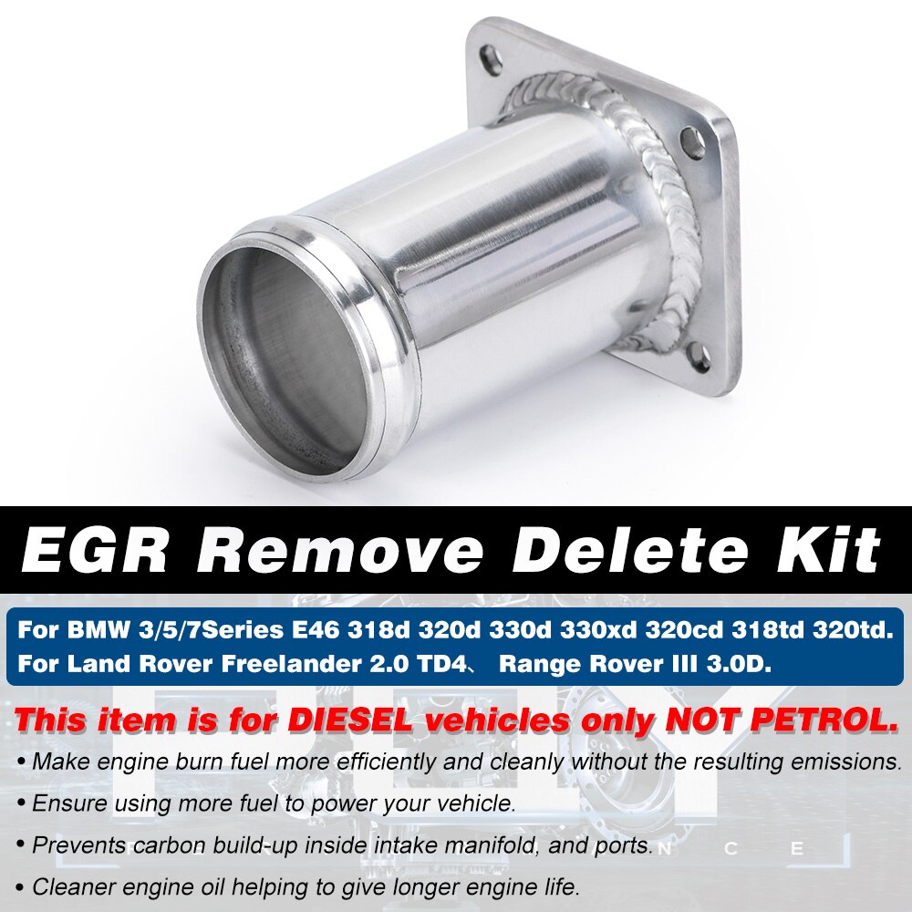 Aluminum EGR Removal Kit/EGR Delete Kit Blanking Bypass For BMW E46 318d 320d 330d 330xd 320cd 318td 320td EGR07