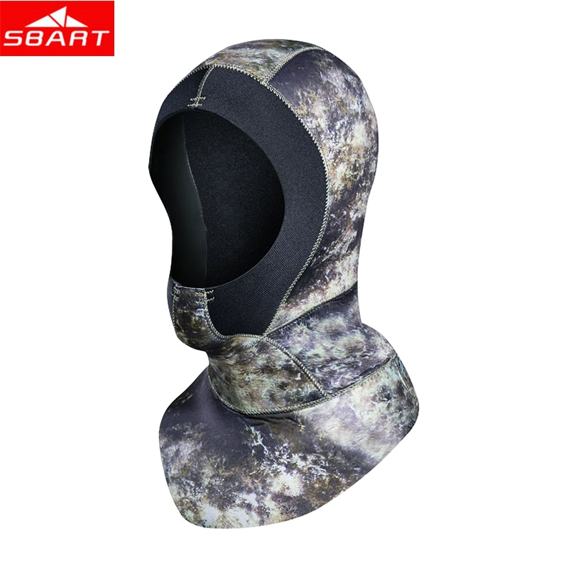 SBART-gorros de neopreno de camuflaje para hombre y mujer, 3MM, capucha de neopreno para mantener el calor, con hombro, para surf, buceo, accesorios