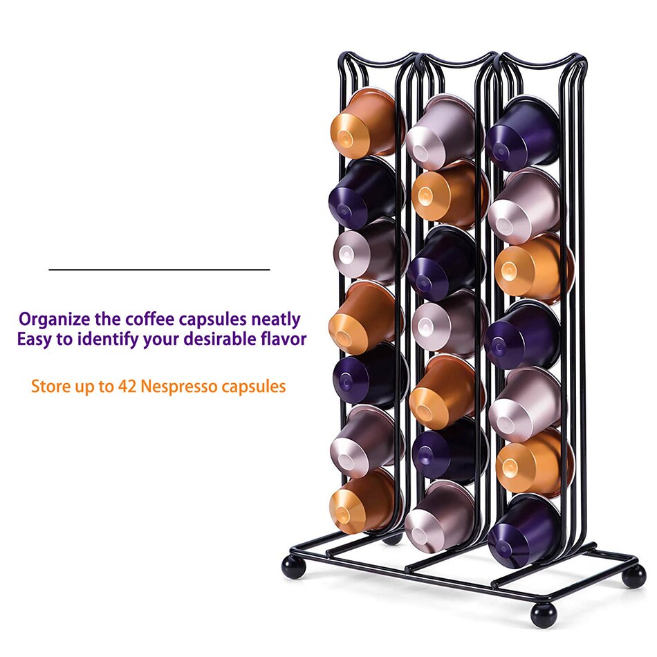 Nespresso kapselholder stativ til kaffepudeholder 42 pc kapsler kaffedisplaystativ til opbevaring af kapselholder