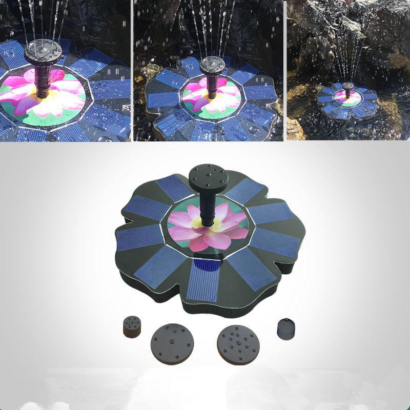 Solar Floating Decorate Energy Saving Lotus Pattern Water Fountain