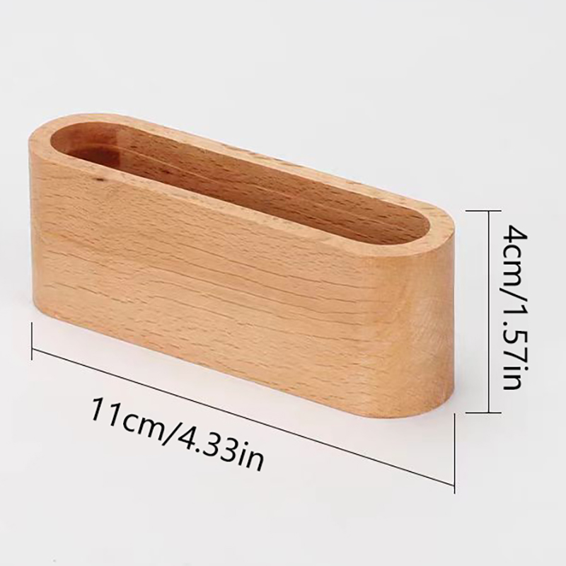 Business Card Holder Wooden Organizer Office Desk Name Card Display Stand With Pen Slot Memo Pad Cards Stand Card Holder Storage: plum