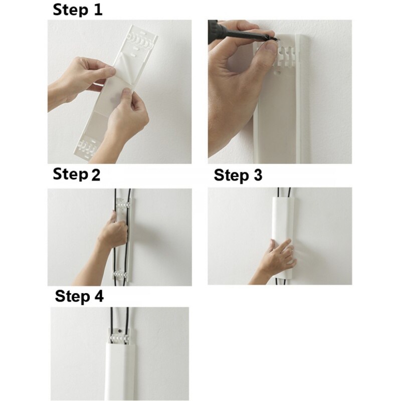 Self-Adhesive Raceway Wall Cord Duct Cover Cable Duct Ties Fixer Wire Organizer Holder Hide Fixing Clamp