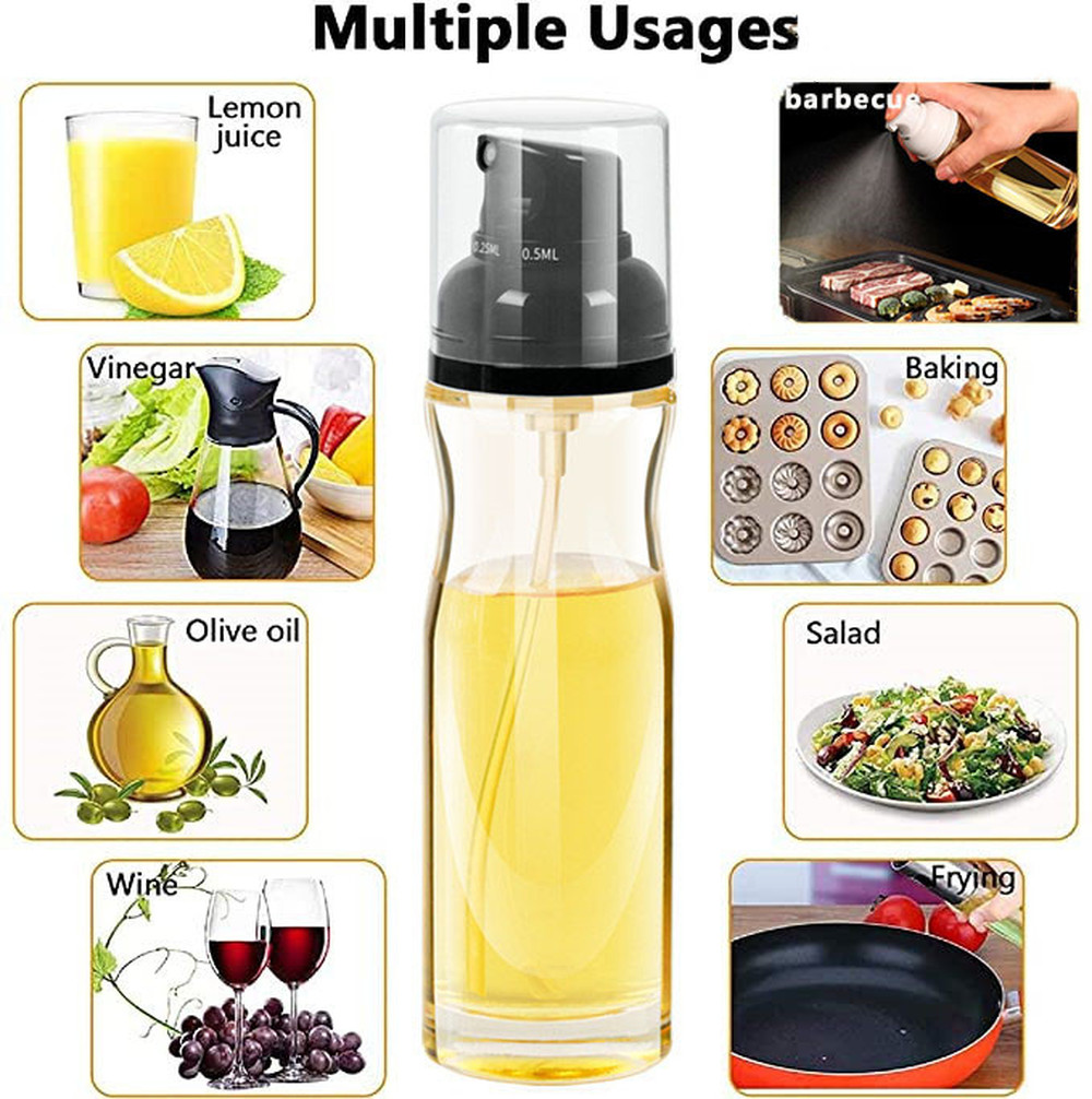 Kitchen Oil Spray Bottle Household Barbecue Edible Oil Spray Can Press Oil Spray Bottle Olive Oil Seasoning Bottle 200ml