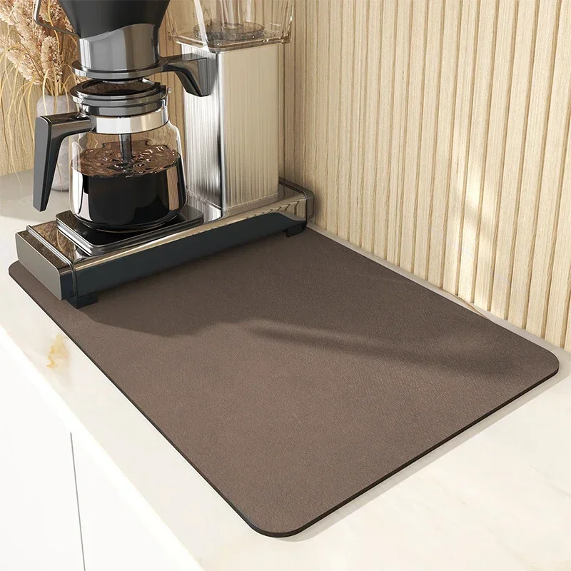 Küchen teppich Abtropffläche Super saugfähige Kieselgur matt zum Trocknen Geschirr rutsch feste Arbeits platte Schutz Schlecht Teppich Alf ombra Anala: 400mm x 400mm / Licht Grün