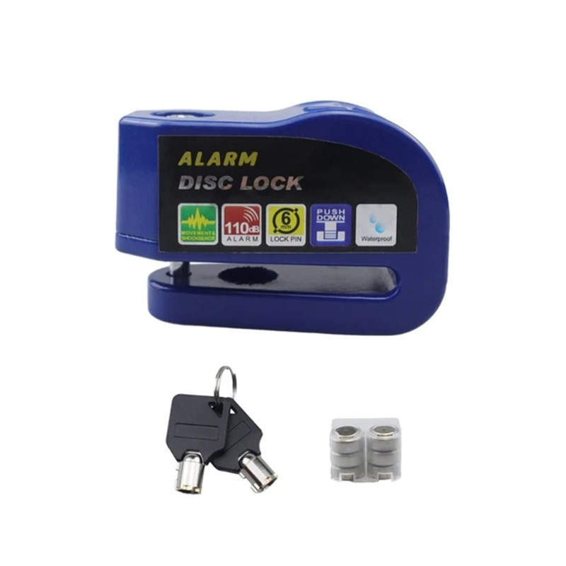 Motorfiets Fietsslot Alarm Veiligheid Bescherming Hangslot Disc Aluminium Anti-Diefstal Herinnering Touw Lock Tas Motorfiets Accesso: Lavendel