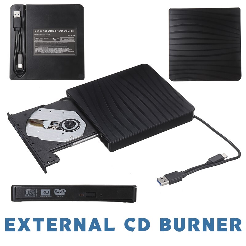 Puhiks-Unidad óptica multifuncional para ordenador portátil, dispositivo delgado externo con USB 3,0, grabador de DVD/CD, 1 unidad