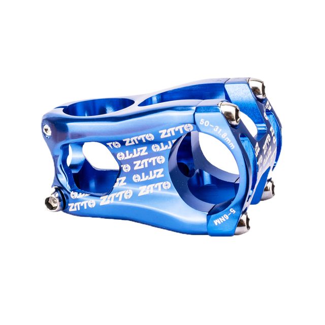 ZTTO MTB Bike Stem 50mm 31.8mm High-Strength CNC 0 Degree Rise Stems Ultralight Stem for XC AM FR Enduro Mountain Bike Bicycle: Blue