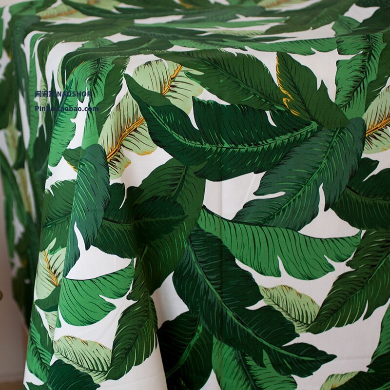 Tissu satiné hawaïen extensible épaisse, feuille verte, 50x140cm, tissu pour faire des sacs, faire de la robe, coussin de literie, 280g/m: Default Title