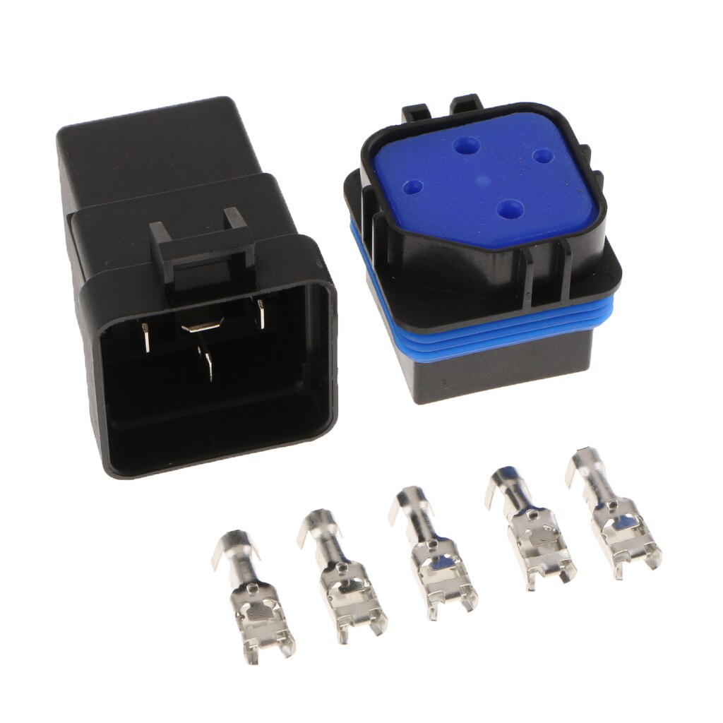 2 Stuks 12V 40A 4 Pins Relais Bedrading Binnen De Waterdichte Socket Met Terminals