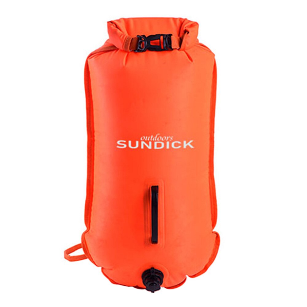 Pvc-wasserdichte tasche 28l schwimm-doppel-airbag-aufblasbare wasserdichte tasche, strand-schnorchel-drifttasche (orange)