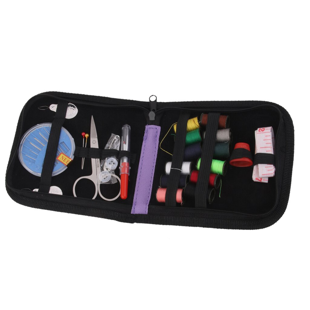 Kit de costura, 25 peças, ferramentas tesouras de proteção, armazenamento de fita métrica, para casa e viagem