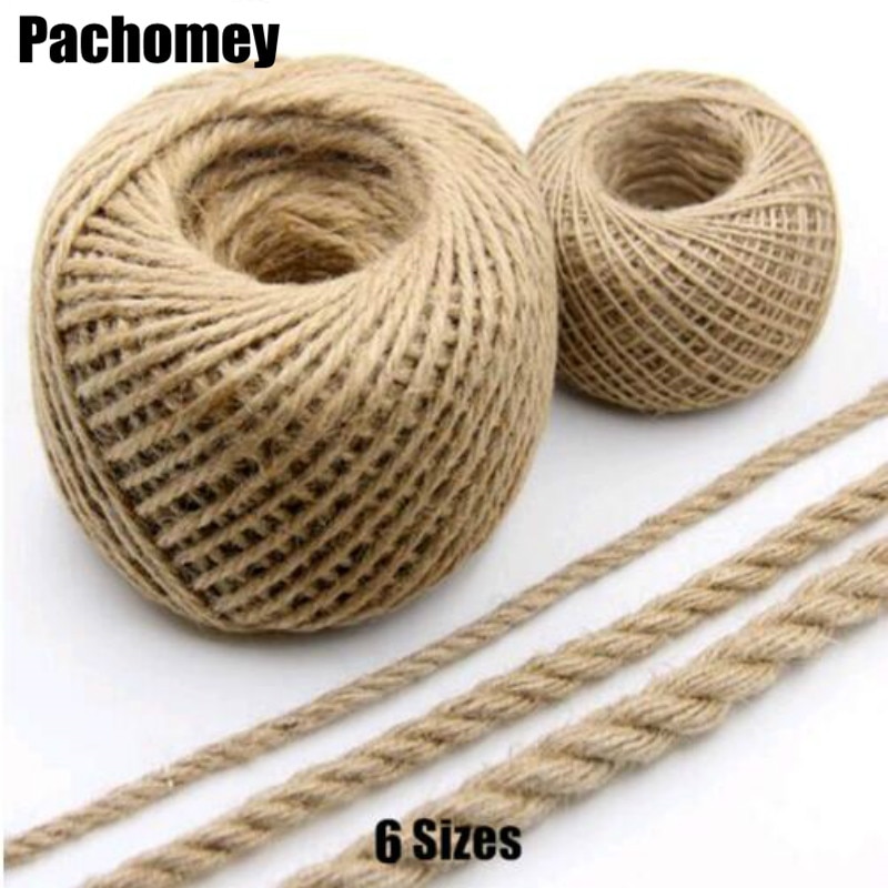 Pick 6 Diameter Natural Hemp Cords Linen Jute Cord Thread for Package Weaved Crafts Handcraft PP061001