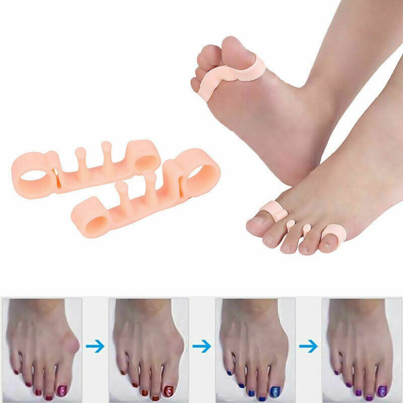 2 stk = 1 par silikone tå separator korrektor hallux valgus bicyklisk tommelfinger ortopædisk bøjle-r fodpleje knystjusteringsværktøj