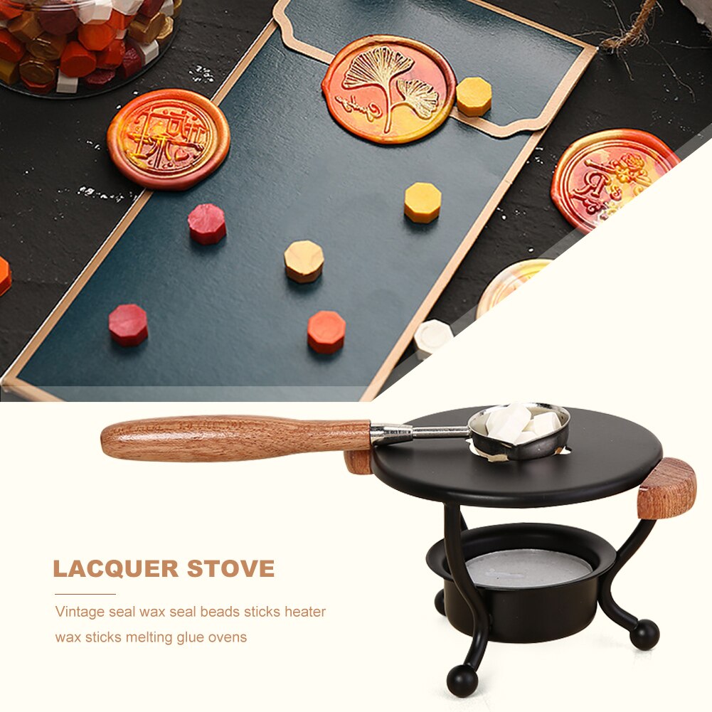 Retro Sealing Wax Furnace Stove Tripod Fire Paint Wax Seal Stamp Stick Warmer Wax Furnace Stove Pot Melting Glue DIY Craft
