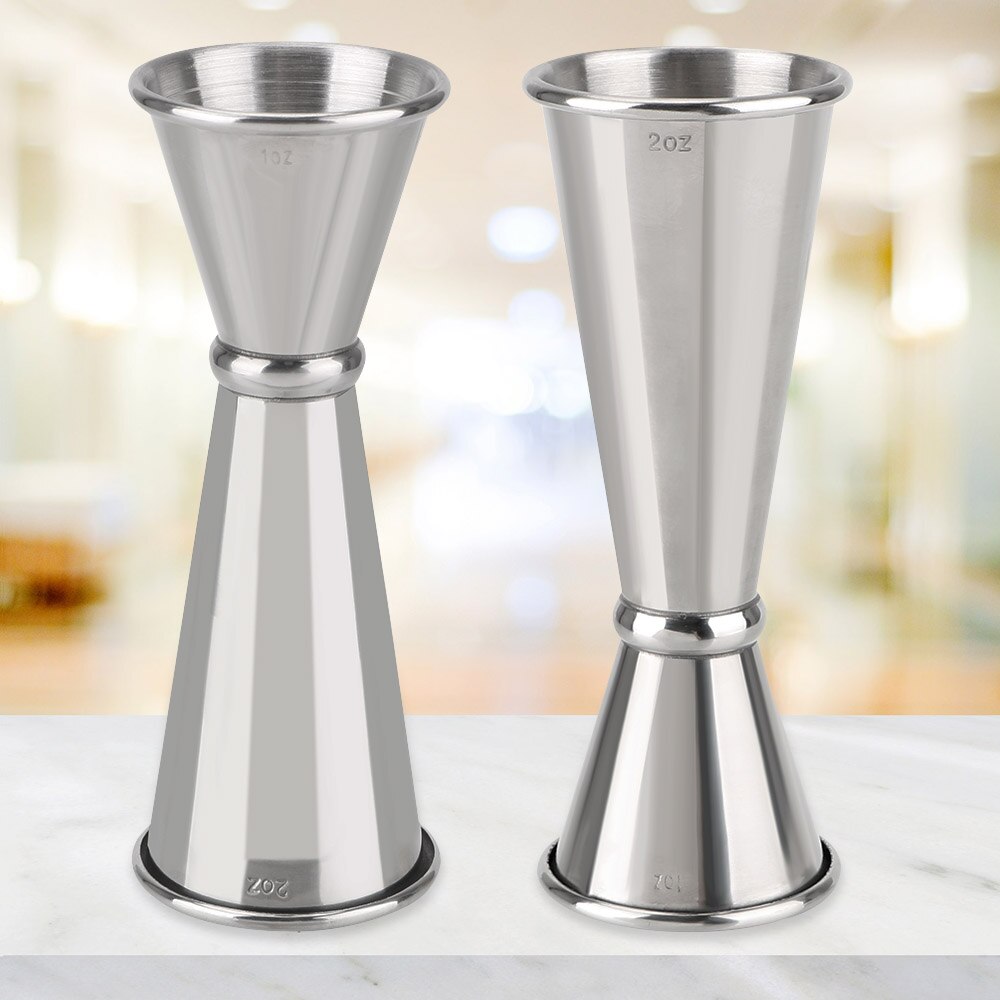 Taza medidora Mojito, 1oz/2oz, taza medidora de doble cara, barra de cóctel, rompecabezas de acero inoxidable con japonés, herramientas de barra de Jigger