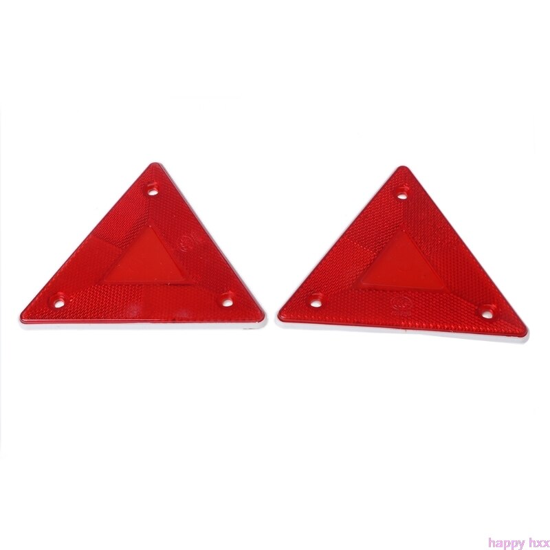 2 Pcs Triangle Warning Reflector Alerts Safety Plate Rear Light Trailer Fire Truck Car