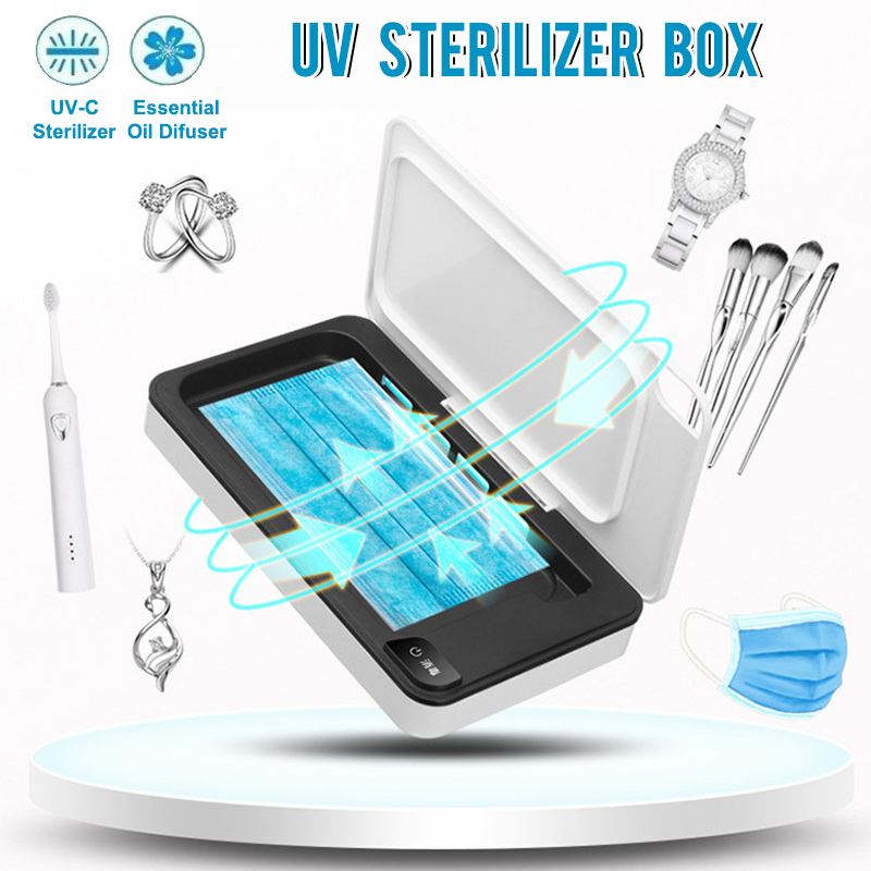 Mobiele Telefoon Uv Sterilisator Box Draagbare Ultraviolet Licht Desinfectie Opslag Case Sanitizer Voor Sieraden Smart Horloge Sieraden