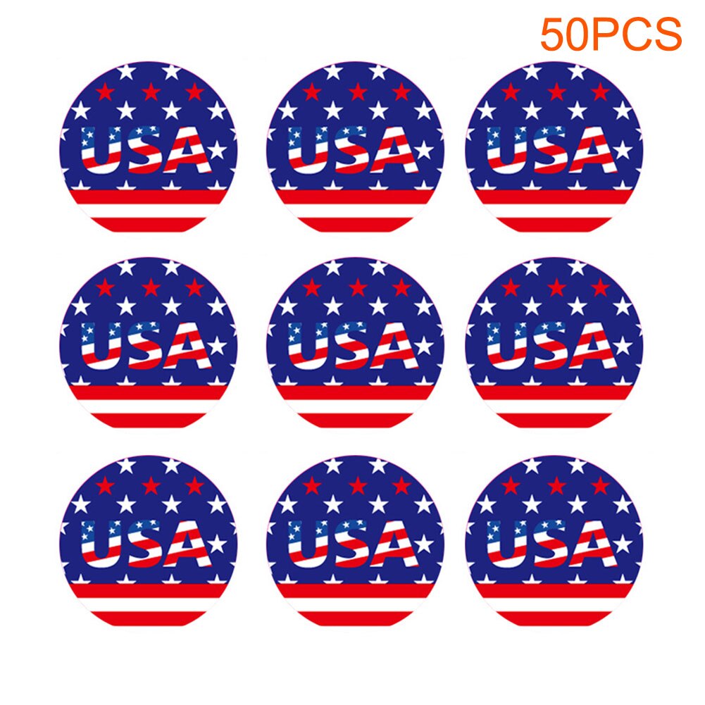500pcs/roll Practical USA Sticker Home Decor Removable PVC Waterproof Patriotic Celebration Easy Apply American Independence Day