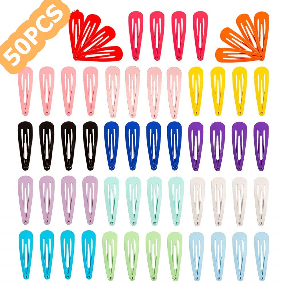 50 pièces bébé filles cheveux arc coloré Snap pince à cheveux enfant épingles à cheveux accessoires chapeaux pour les enfants