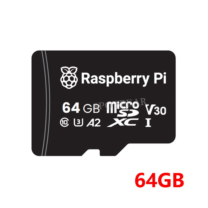 Raspberry pi officiellt original sd tf-kort 32gb/64gb: Röd