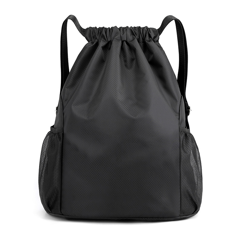 Bolsa de natación suave impermeable al aire libre, mochila de doble hombro para gimnasio, senderismo, playa, Camping, con cordón: Black Small