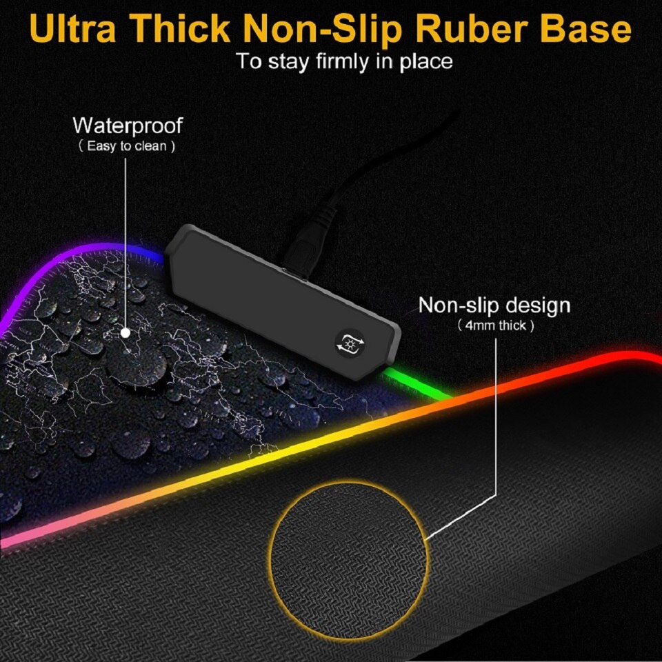 Gaming Muismat Rgb Grote Muismat Gamer Grote Muis Mat Computer Mousepad Led Backlight Xxl Oppervlak Mause Pad Toetsenbord bureau Mat