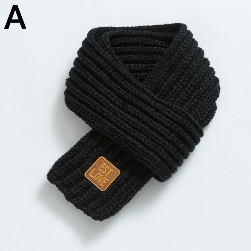 Écharpe en tricot unisexe pour bébé, fille et garçon, foulard doux, automne hiver, , solide, Parent-enfant: A