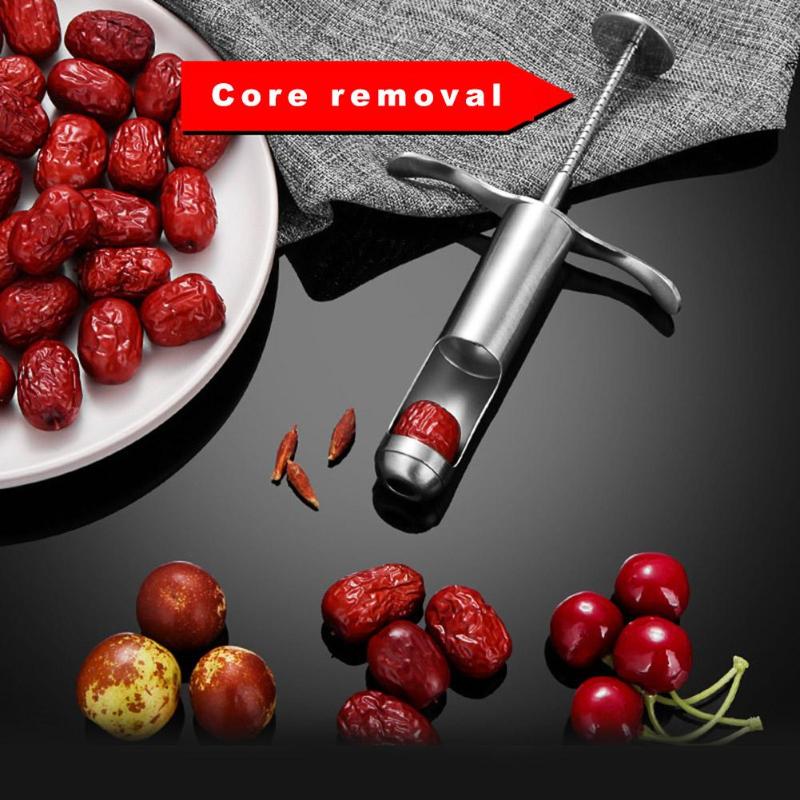 Stainless Steel Cherry Jujube Pitter Easy Core Seed Remover Cherry Tools Fruit Core Pitter Olive Pit Tool Seed Push Out Gadgets