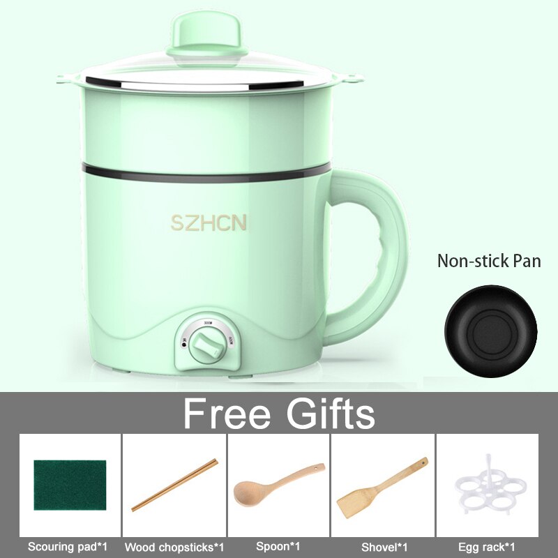 220V Mini Multifunction Electric Cooking Machine Household Single/Double Layer Pot Multi Electric Rice Cooker Non-stick CF42: As shown4