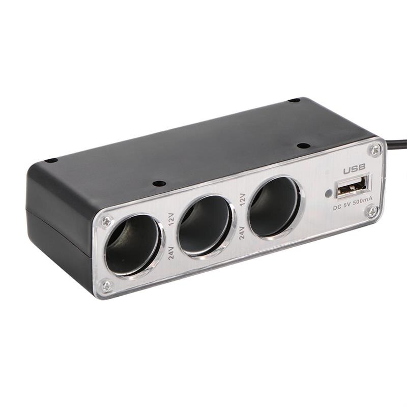 Divisor de encendedor de cigarrillos de 1 a 3 Hub Socket Universal para cargador de coche, adaptador cargador USB, múltiples interfaces, carga rápida