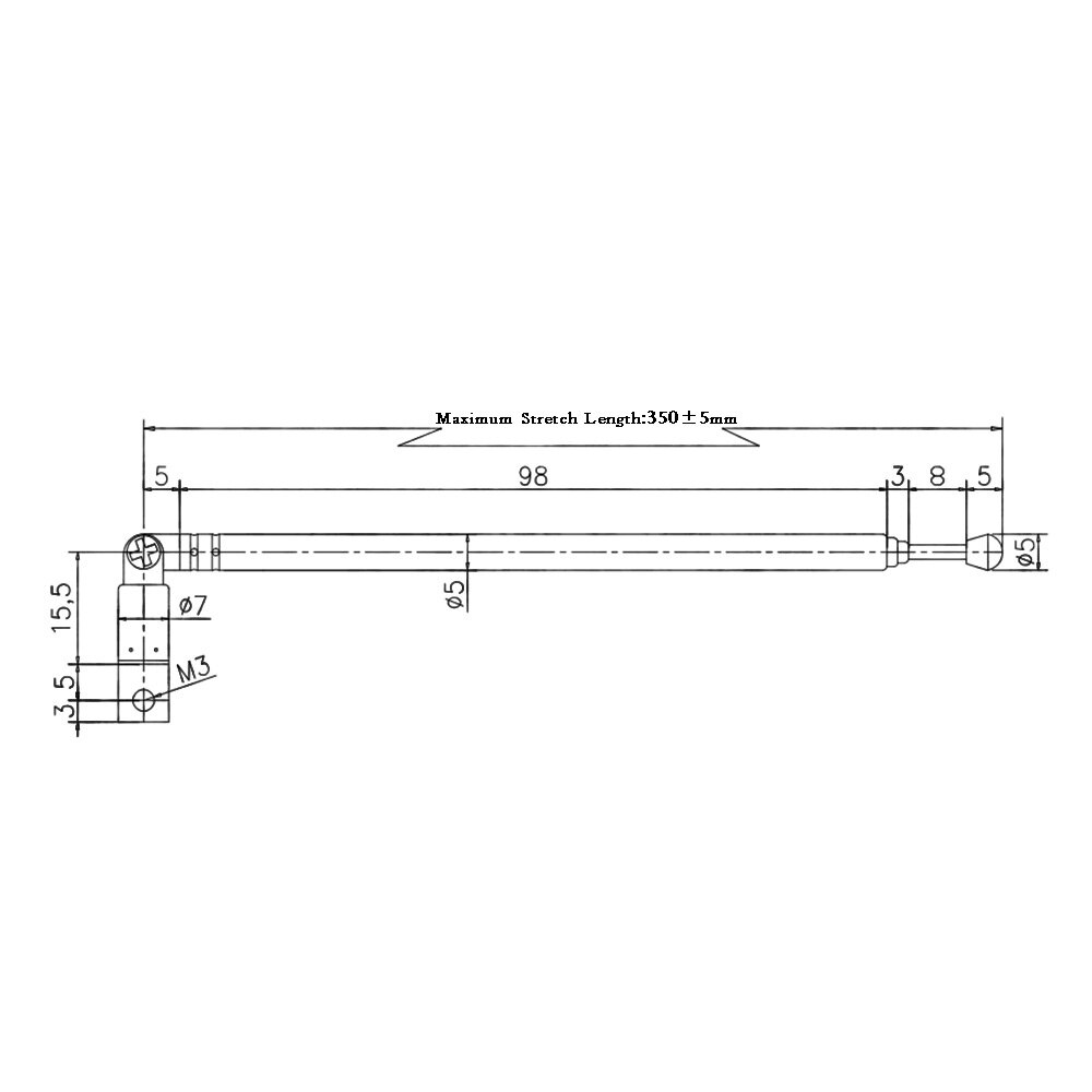 5098-M3 Teleskop FM Radio Antenne Tragbare Einziehbare 4 Abschnitte FM Antenne 360 Grad Drehbare Antenne