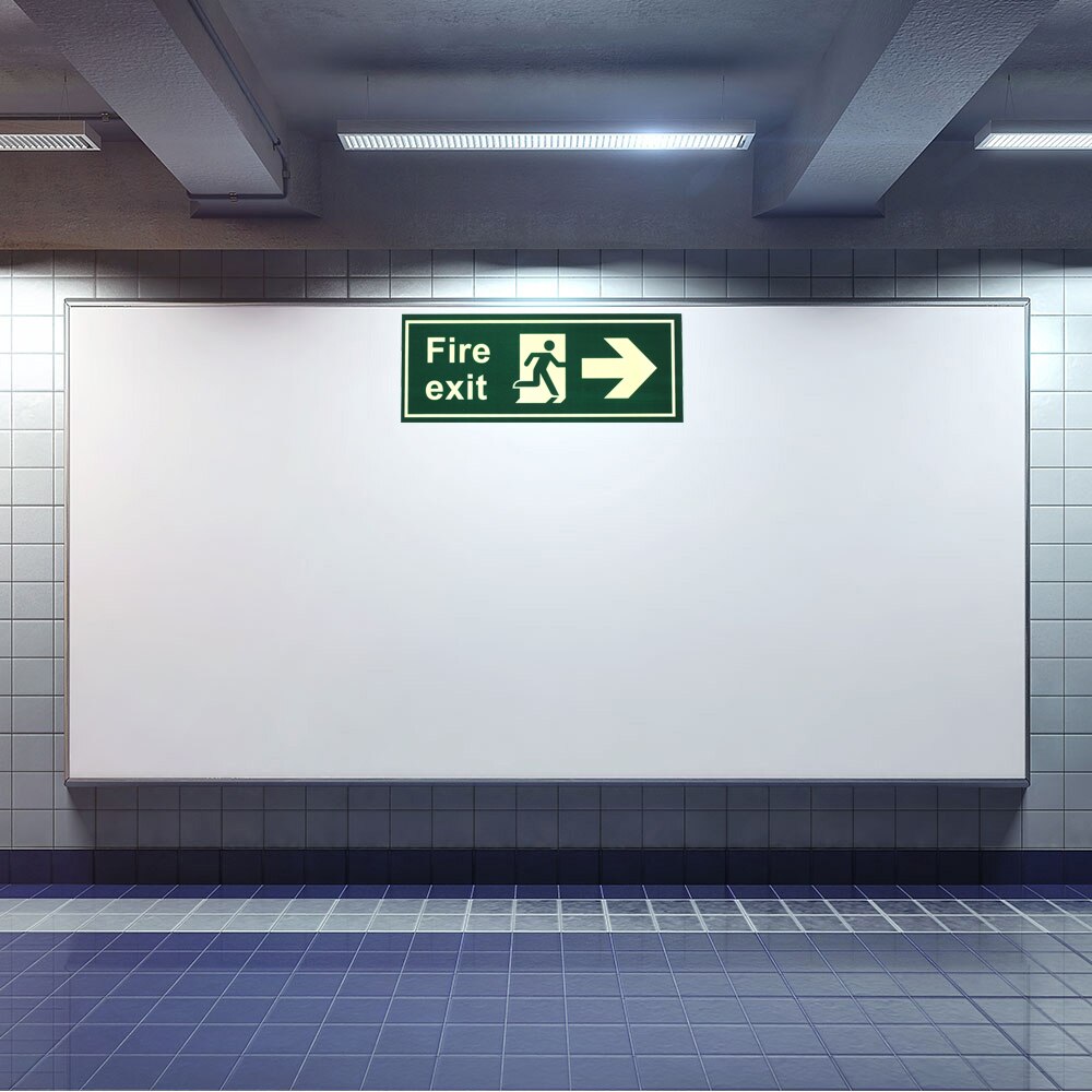 Fire Safety Exit Sign Warning Guidance Signage Luminous Glow In Dark Sticker for Stairway Hallway Hotel Basement Night Vision