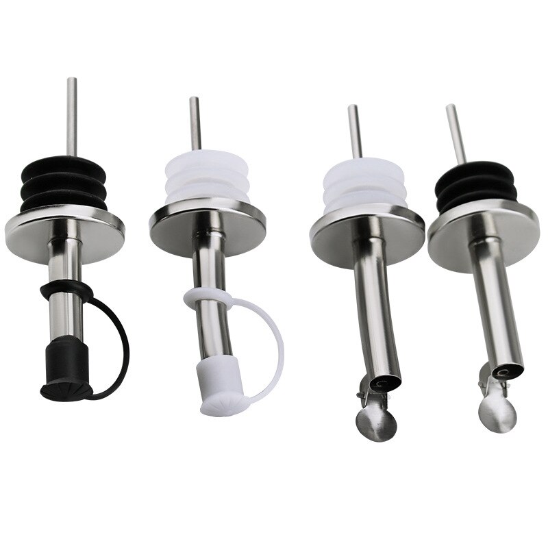 Stainless steel wine Olive Oil Pourer Dispenser Spout Glass Bottle Pourer With Cap Kitchen Accessories