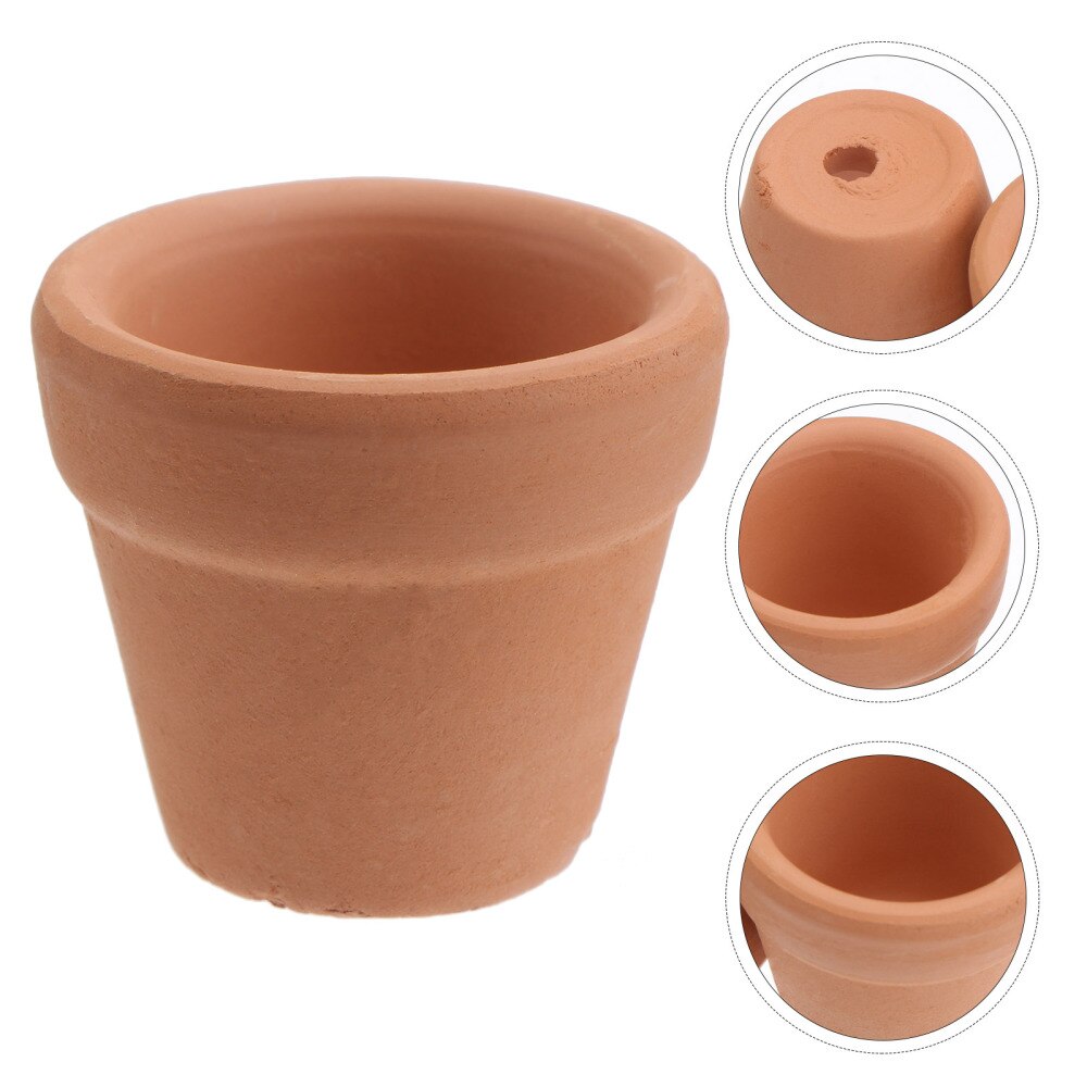 10Pcs 3x3cm Mini Terracotta Pot Clay Ceramic Pottery Planter Flower Pots Succulent Nursery Pots Great for Plants Crafts