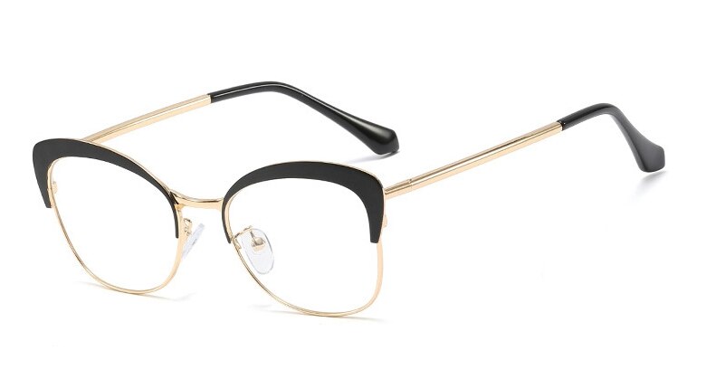 45889 Cat Eye Wenkbrauw Frame Glazen Frames Mannen Vrouwen Optische Mode Computer Bril: C4Black