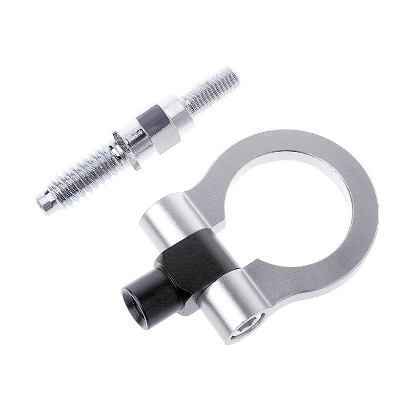 AUniversal Racing Towing Car Tow Hook Fit For BMW E46 E81 E30 E36 E90 E91 European Car Auto Trailer Ring Car Accessories: Silver