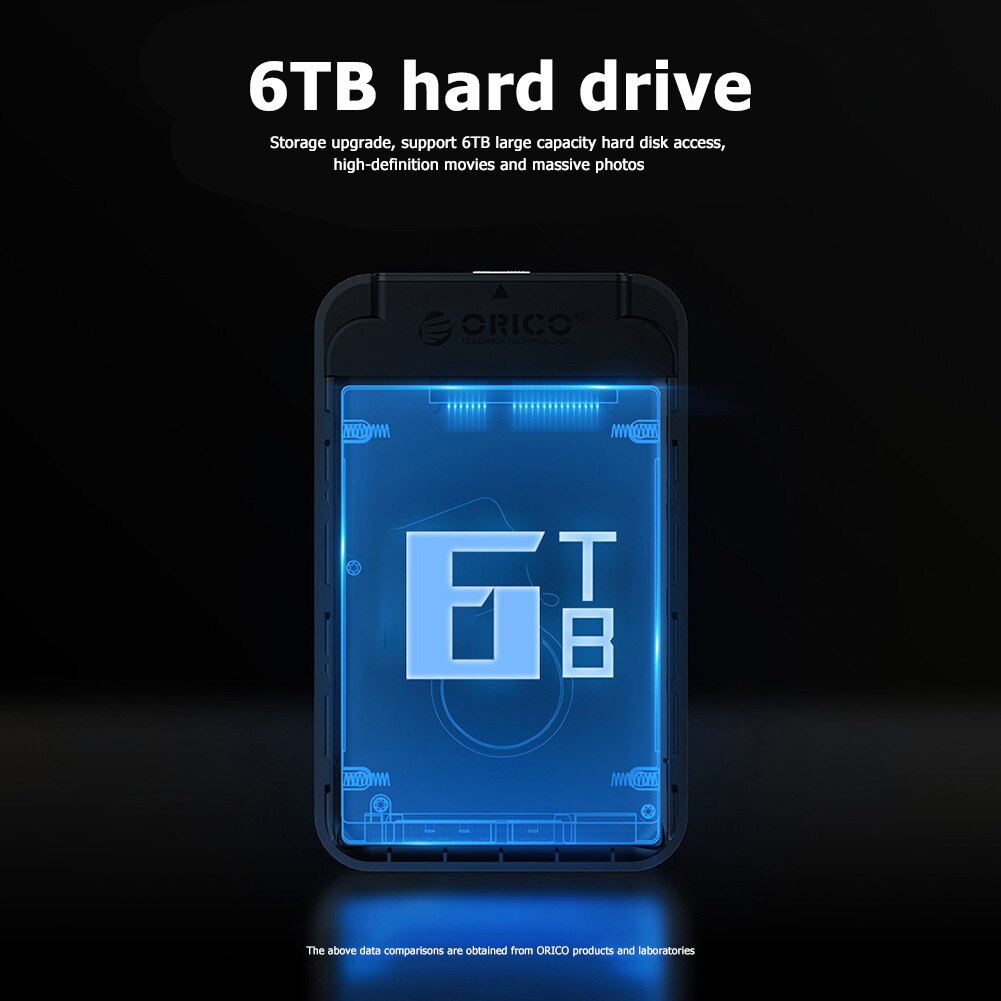 ORICO USB 3.0 Micro-B SATA HDD Enclosure Case 2.5 inch Hard Disk Drive SSD Box Enclosure 5Gbps 6TB